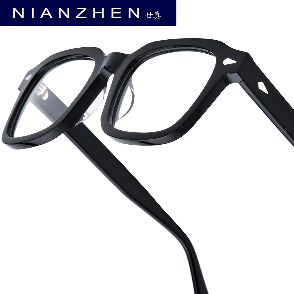 NIANZHEN Acetate Eyeglasses Frame Men New Vintage Square Brand Design Glasses Women Retro Eyewear Japanese Spectacles 88011