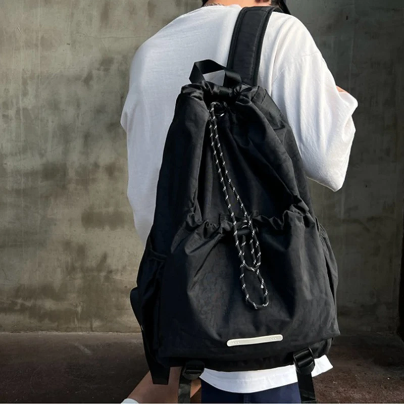

1 шт. рюкзак на шнурке, повседневный рюкзак mochila для женщин, большая вместимость, модные студенческие складные школьные ранцы, тканевая сумка, дорожные рюкзак