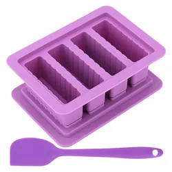 Silicone Soap Mold Butter Mould Tray with Lid Rectangle Container for Homemade Herbed Garlic Brownies Candle Making Supplie Tool