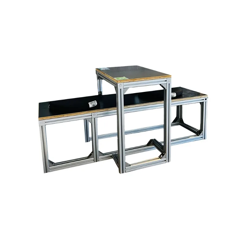 Aluminum profile milk   shop table and chair combination household bench low stool furniture