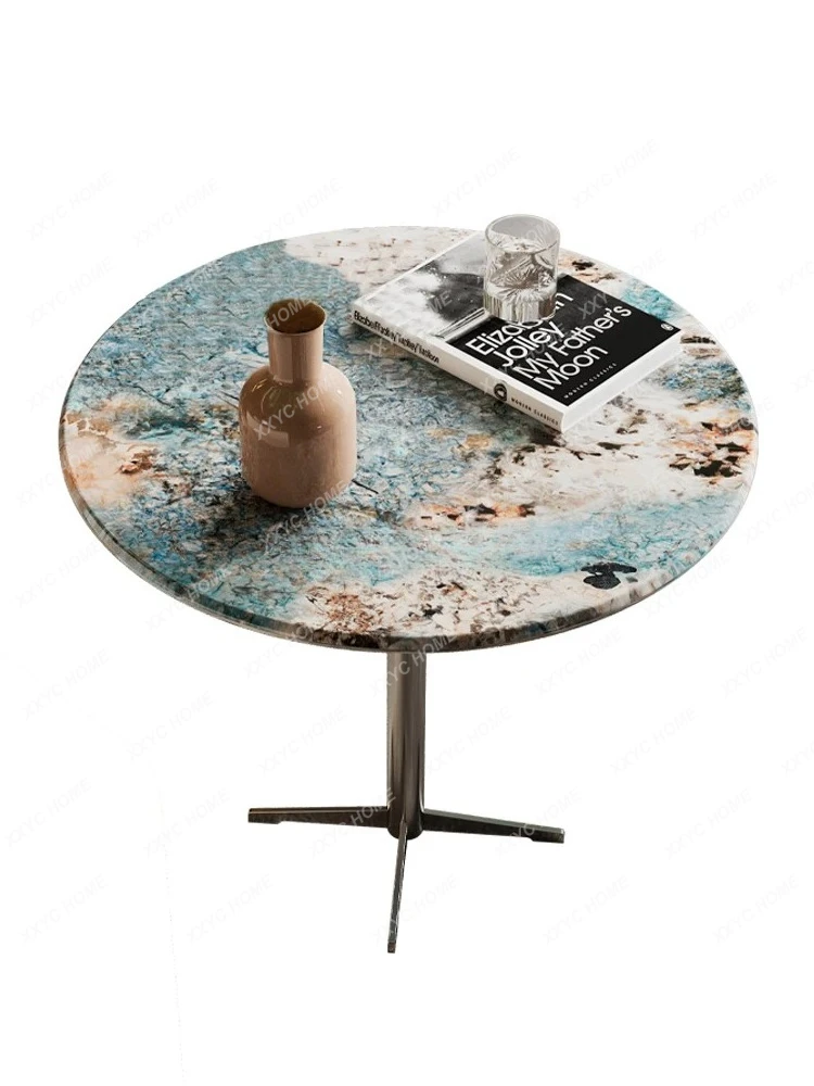 A Size apartment Italian minimalist marble surface stainless steel base edge