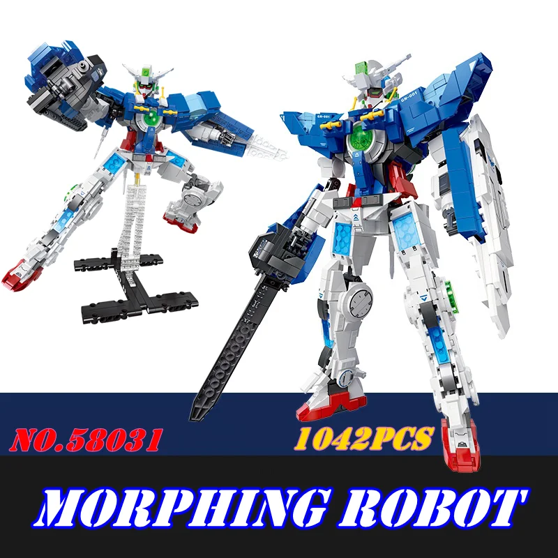 CN001 Morphing Robot 1042PCS Robot Toy Children Building Blocks Boys Toys Blocks Educational Toys Boys Transformation Robot Toys