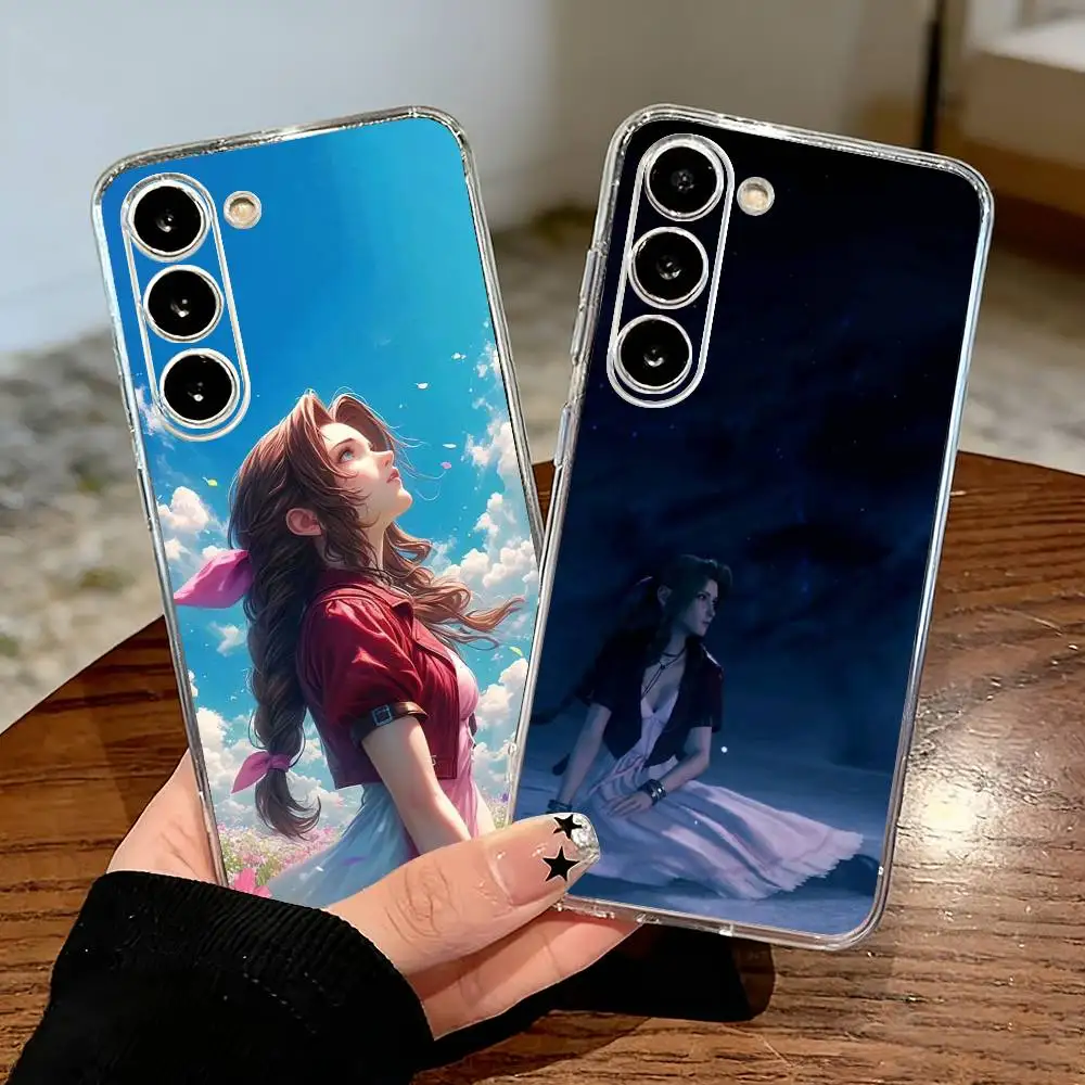 Cute A-Aerith G-Gainsborough Phone Case For Samsung S25,S24,S21,S22,S23,S30,Ultra,S20,Plus,Fe,Lite Transparent Cover