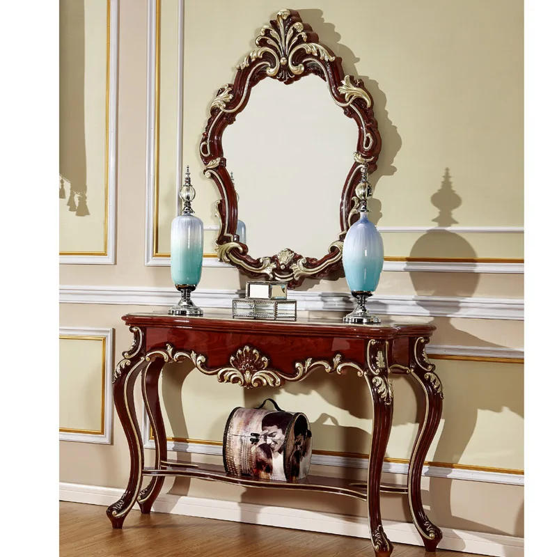 

Living Room furniture New Classical European Style Console Table With Mirror