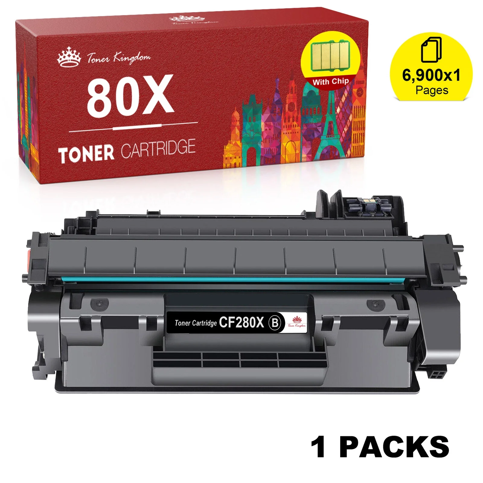 1x خرطوشة حبر CF280X 80X عالية الإنتاجية لـ Pro 400 M401dn M425dn