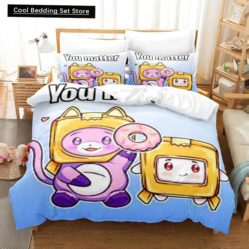 

Lankybox Foxy Boxy Bedding Sets Single Twin Full Queen King Size Bed Linen Kids Girls Bedroom Decor Cartoon Duvet Cover Set Gift