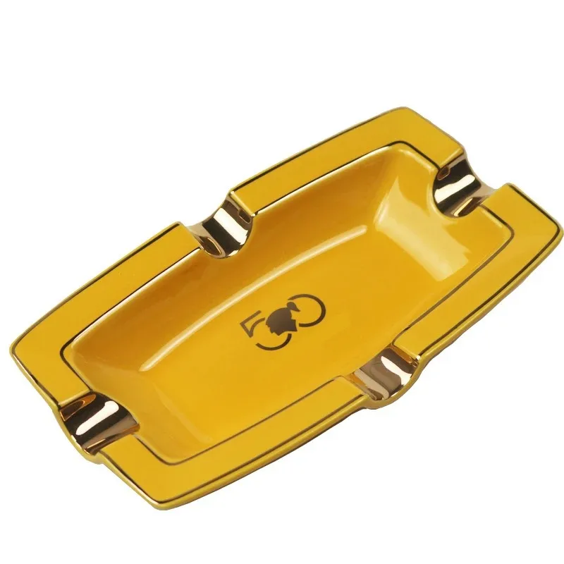 

Cigar ASH Ceramic Cigar Ashtray Rectangular 4 Slot Luxury Cigarette Ashtray Holder Home Living Cigar Accessories