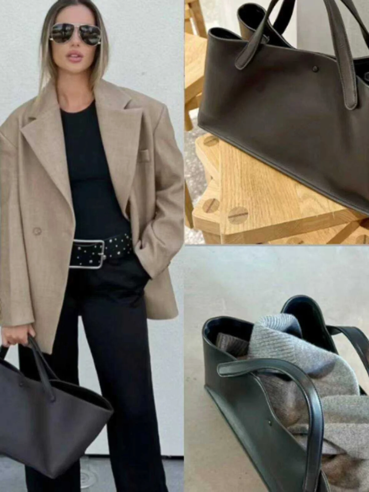 

Большая кожаная сумка-тоут Capaci Idaho, сумка под мышками, сумка на одно плечо, сумка Materni, сумка Briti Sle, пригородная сумка