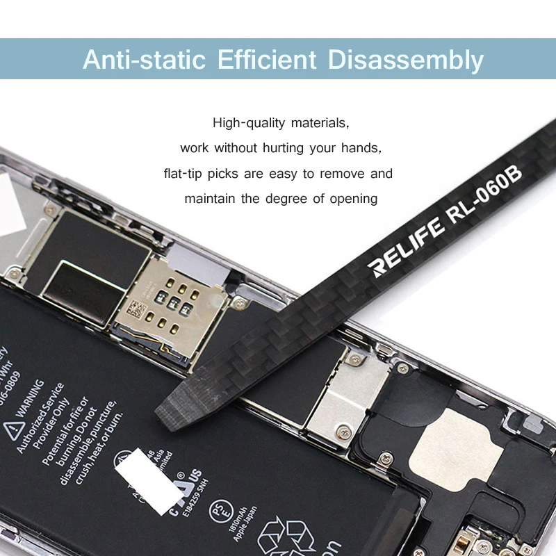 RELIFE RL-060B Carbon Fiber Disassembly Crowbar Anti-static Non-magnetic Phone Screen Opening Back Cover Disassembly Tool