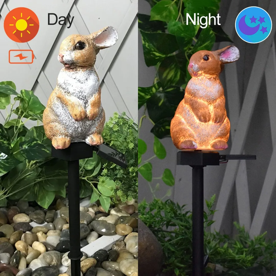 

Solar Powered Garden LED Lights Rabbit Shaped Lawn Ornament Waterproof Lamp