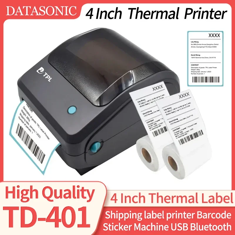 TD-401 4 Inch Thermal Label Printer Shipping label printer Barcode Sticker Machine USB Bluetooth Wifi Printing Logistics express