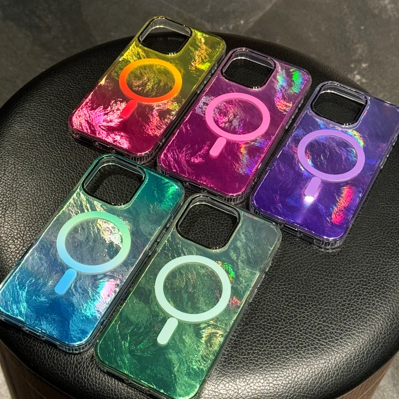 

Подходит для iPhone 16 Чехлы для телефонов с рисунком ледника Pro Max, Phone 16, 15, 14, 13, 12, красивый стильный чехол Green Blue Glacier