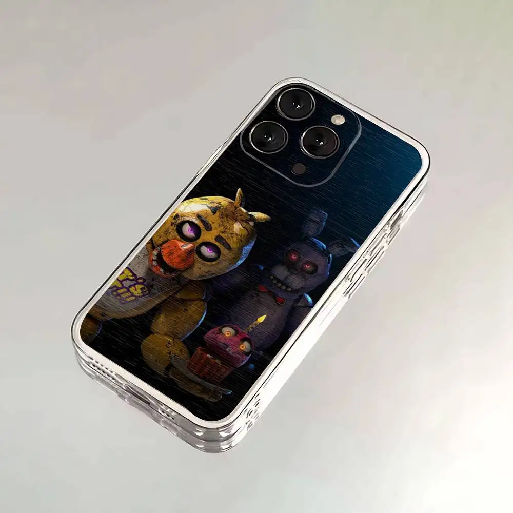 Funda de teléfono F-Fnaf Five-Nights-At-Freddys para iPhone 16,15,14,13,12,11,17 Pro,Max,Plus,X,XS,XR,SE,Mini funda suave transparente