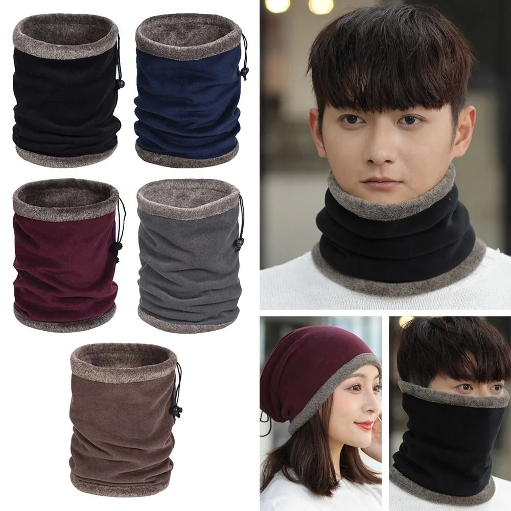 Modny, wiatroodporny zimowy szalik, gruba, ciepła maska na twarz do jazdy na rowerze ze sznurkiem, polarowa osłona szyi chroniąca przed zimnem dla kobiet i mężczyzn.