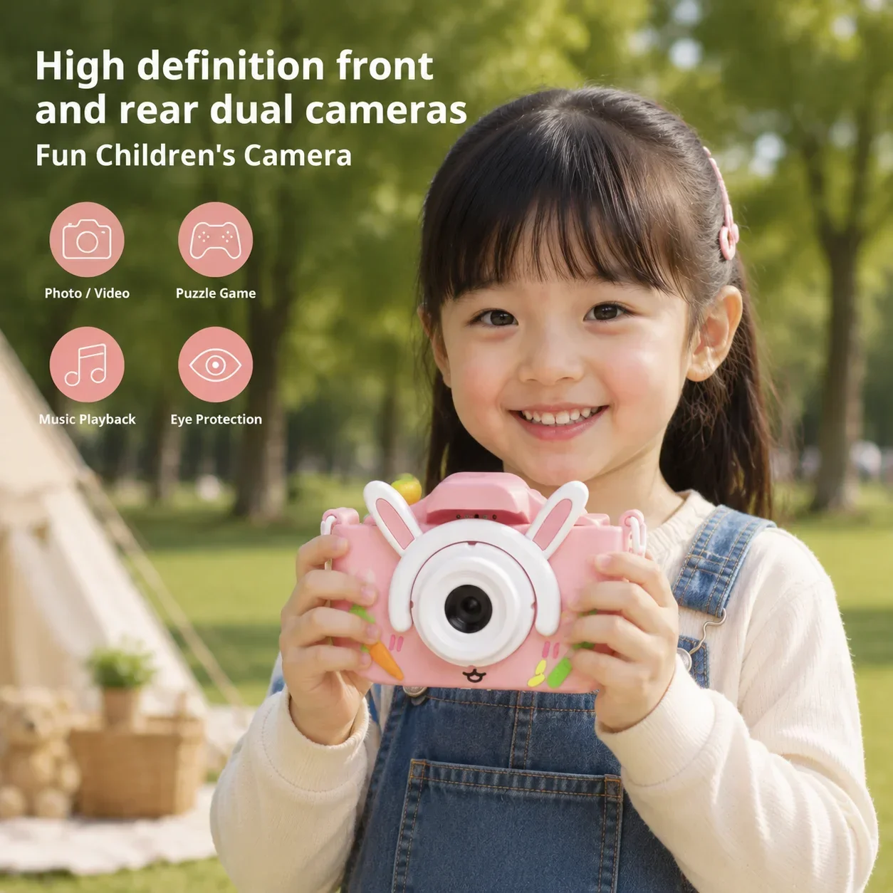 Portable Toddler Digital Camera 1080P HD Cam 2.0in Screen Silicone Cover Kids Camera Xmas Birthday Gift for Boys Girls Toys