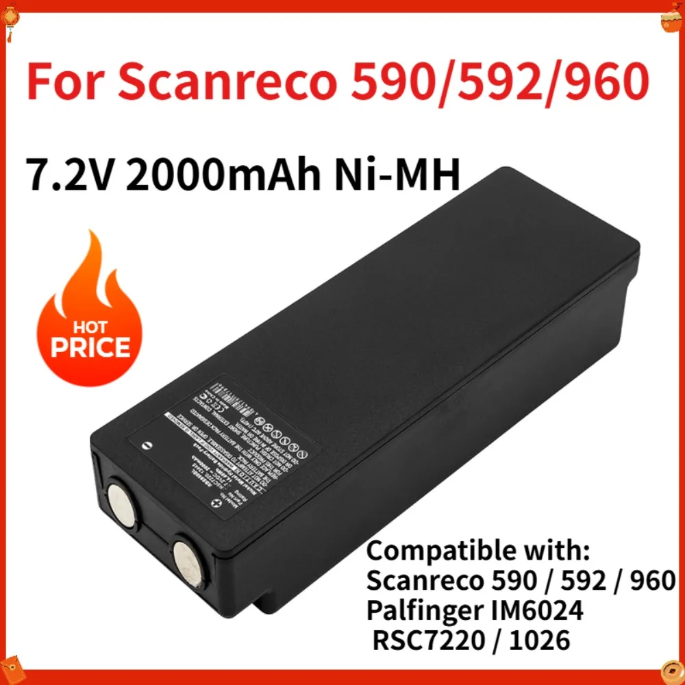 Battery for Scanreco 590/592/960 RC590/RC960 7.2V 2000mAh Ni-MH for Palfinger IM6024 RSC7220 1026 13445 16131 17162 Crane Remote