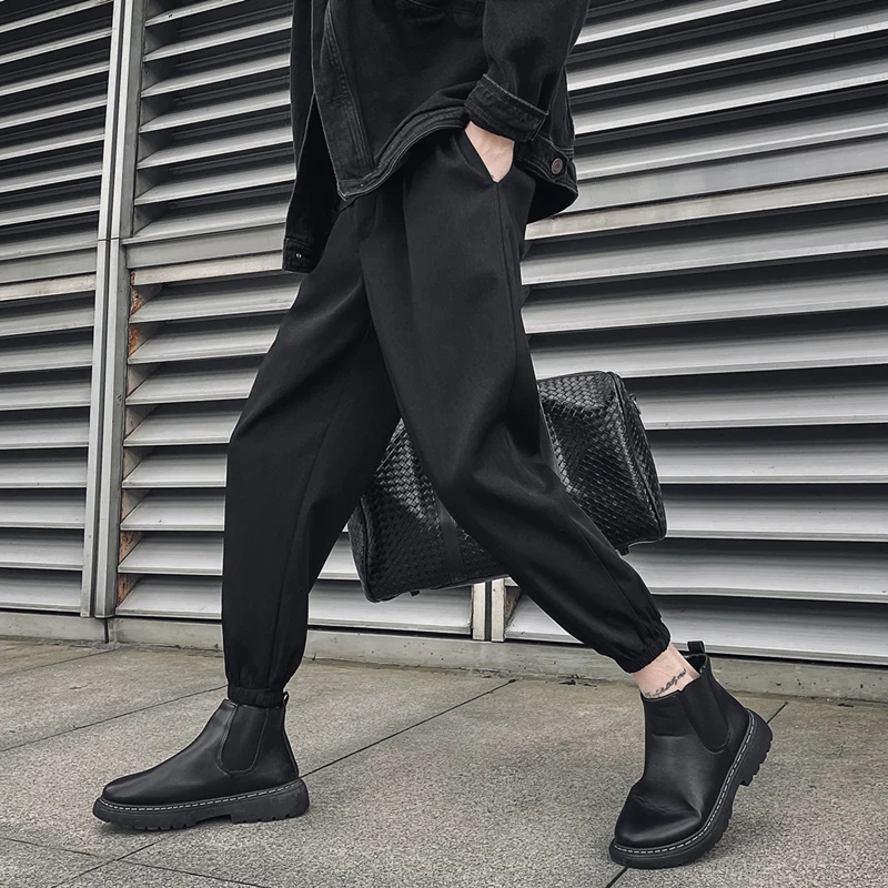 Men's Casual Harajuku Pants  Boots Matched Autumn Winter Trendy Brand Long Pants Street Sle Haome Harajuku Trousers