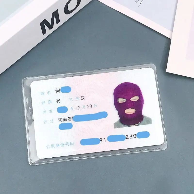 ID Card Cover Protective Cover for Facial Mask Creative Spoof ID Card Cover for Anti Demagnetization and Waterproofing