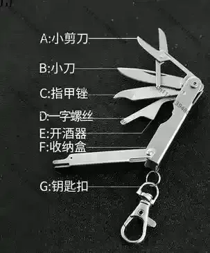 Multifunctional Mini EDC Keychain Tool Folding Knife Screwdriver Bottle Opener Portable Men Gift