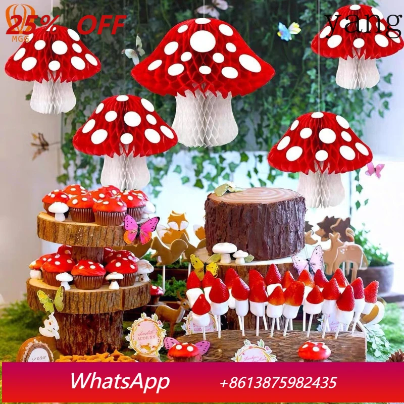 

LTT Mushroom Honeycomb Ball Decoration Party Paper Honeycomb Ball Pendant Theme Arrangement