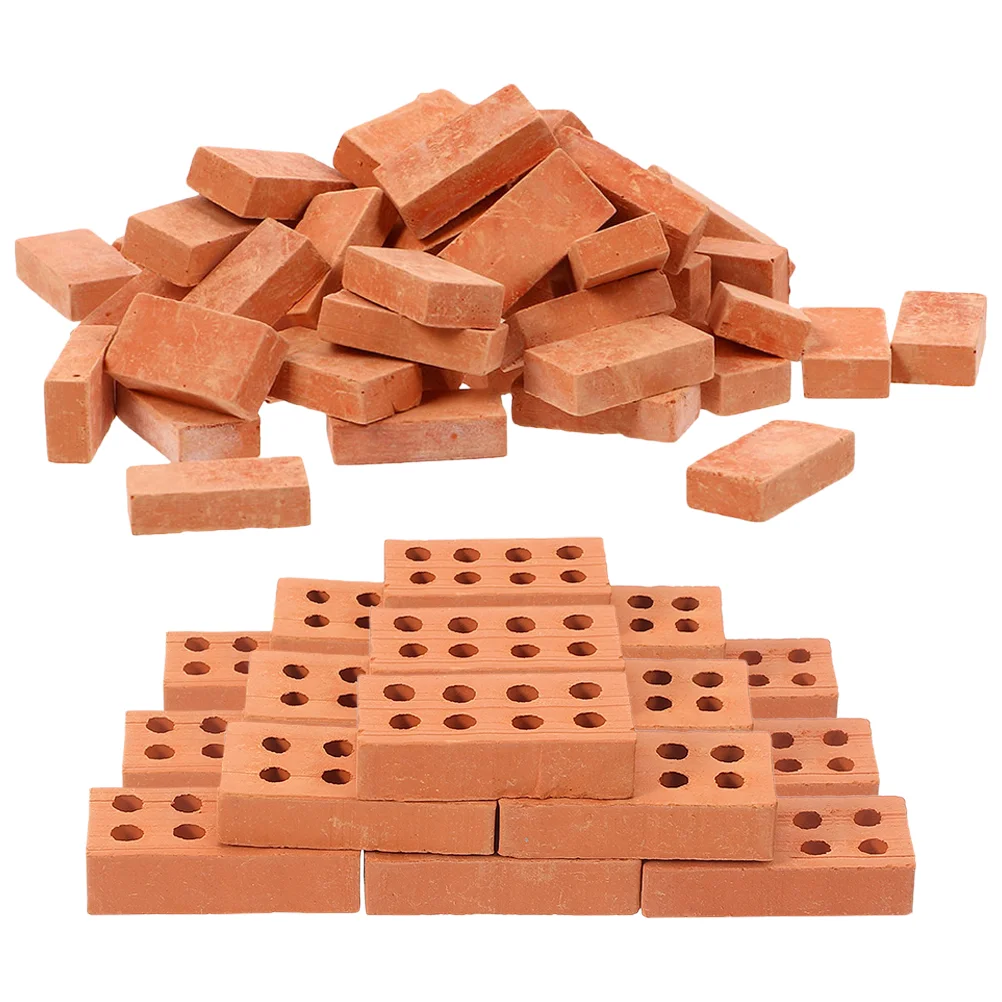 100pcs Fake Building Bricks Miniature Brick Bulk Dollhouse Fake Bricks Decorative Bricks Clay Brick Model Mini Items That Actual