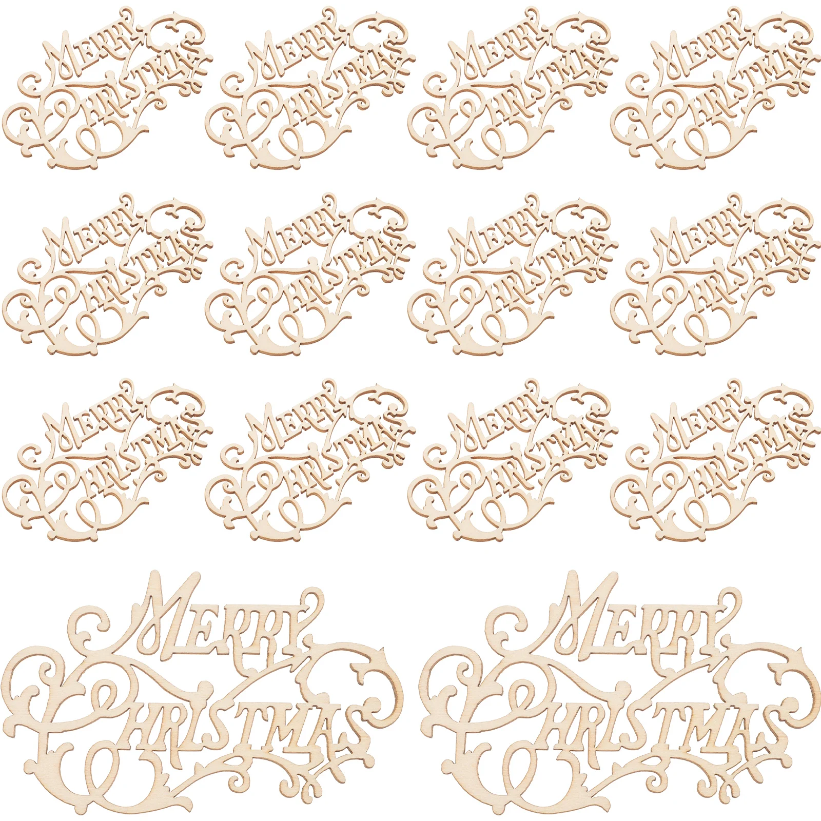 

20 Pcs Wood Chip Ornaments Unfinished Cutouts Xmas Decor Decorations Christmas Woodwork Handicrafts