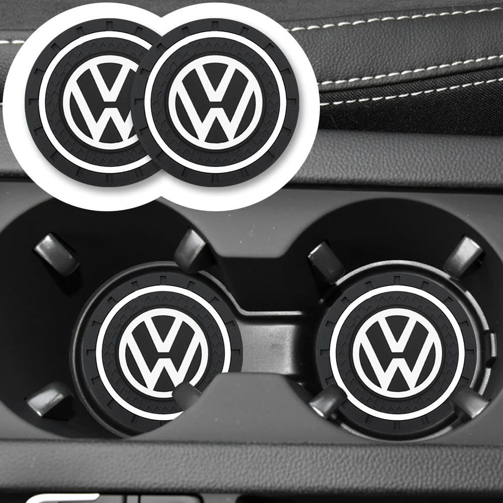 Nuevo Juego de 2 Portavasos para Auto, Alfombrilla Antideslizante de Gel de Sílice para VW Volkswagen Jetta Polo Touran Golf Passat, Accesorios para Auto