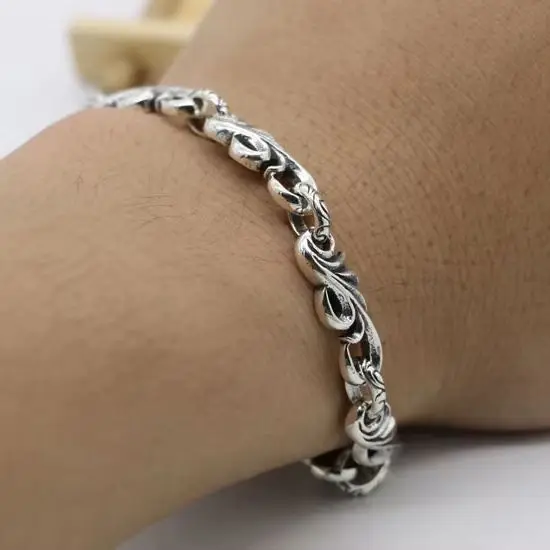 

Fashion 925 Silver Jewelry Leisure and minimalist trendy Thai silver temperament retro vine bracelet for men