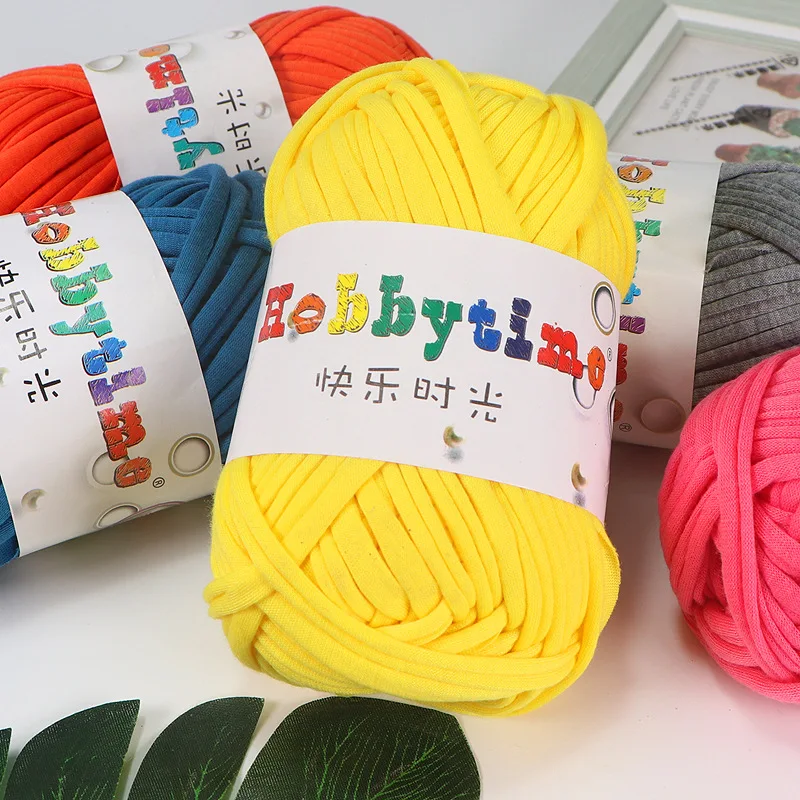 2PCS Colored High Elastic Cloth Strip Thread DIY Handmade Knitting Crochet Woven Handbag Blanket Doll Mat Slipper Basket Line