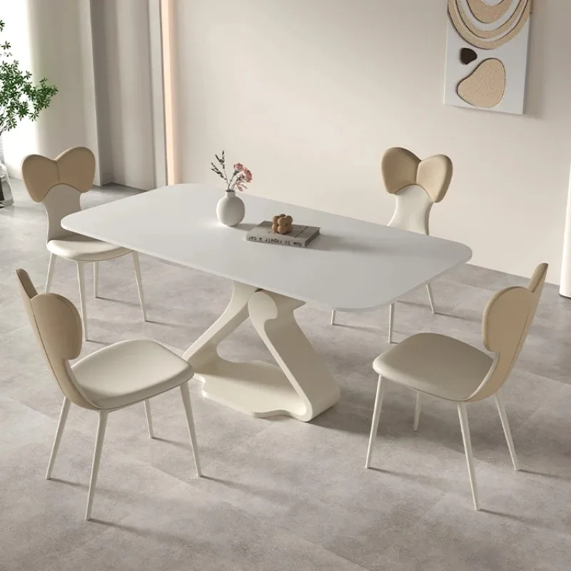 

Unique Designer Luxury Dining Table White 6 Person Nordic Faux Marble Dining Table Living Room Study Mesas De Comedor Furniture