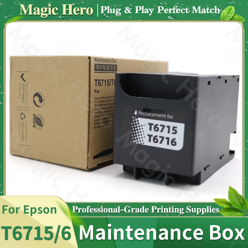 T6715 T6716 Maintenance Box For Epson Workforce Pro WF-3820 WF-4820 WF-4830 WF-4720 WF-4734 WF-4730 WF-4740 Series Printers