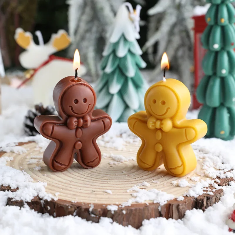

Cute Little Gingerbread Man Silicone Mold New Gingerbread Candy Cake DIY Candle Mold Holiday Gift Christmas Decoration Tool