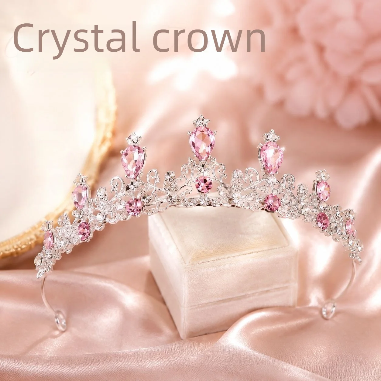 Rhinestone Crown Hairband Tiara Headpiece for Kids and Brides Alloy Crown Party Hair Accessory for Birthday