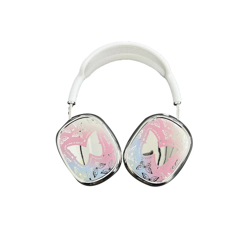 Gradient Butterfly Pattern for Airpods Max Protective Case Head-mounted Ear Caps Earmuffs and Headphone Shells