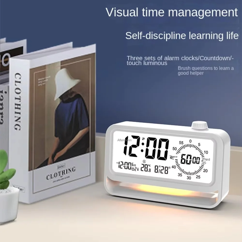 60 Minute Visual Timer Alarm Clock Dual Display Manual Countdown Mechanical Cooking Timer Cooking Shower Study Stopwatch Timer