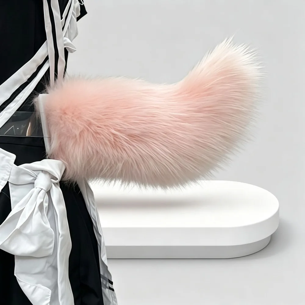 Transparent Belt Electric Furry Tail Realistic Furry Movable Tail Cosplay Tail Interactive Moving & Shaking Adjustable Cat Tail