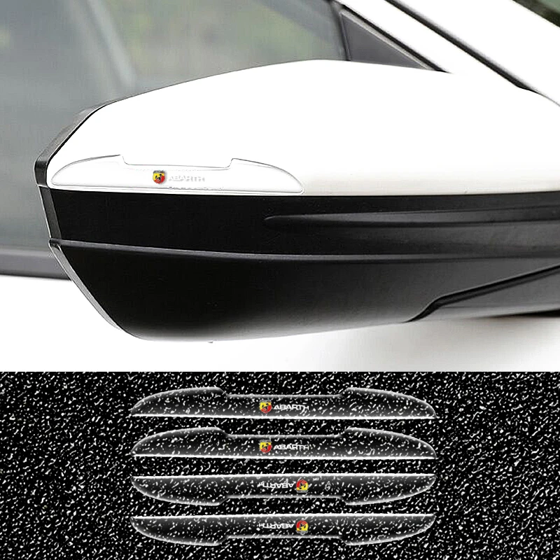 

4pcs Car Door Transparent Anti-collision Rearview Mirror Sticker For Abarth Punto 124 500 Stilo Ducato Freemont 600 Panda Siena