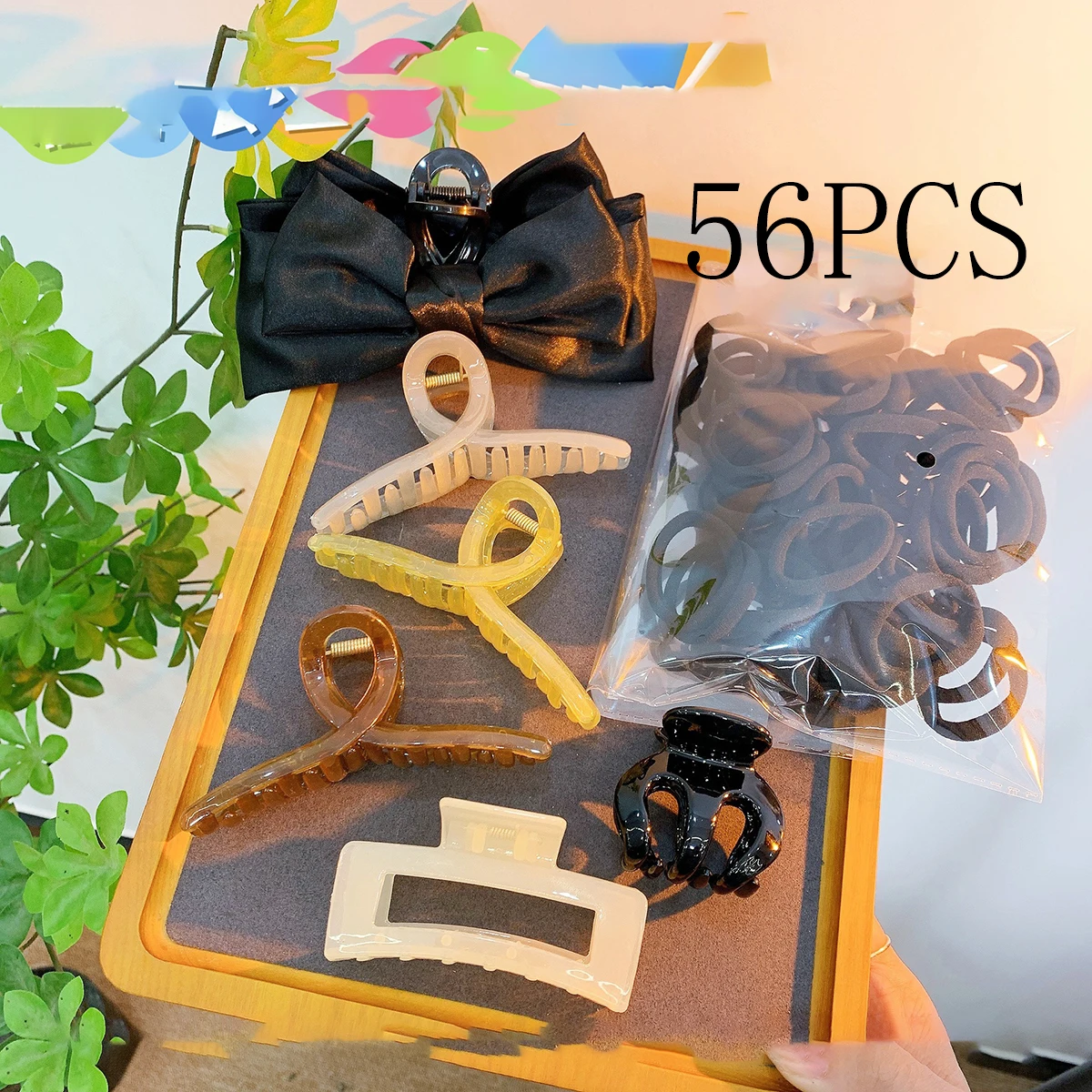 Cute Set Hair Clip Headdress Plush Hair Ring Hairhoop Girls Ponytail Rubber Band Shark Clip Geometry Hair Claw Hair - Image 4