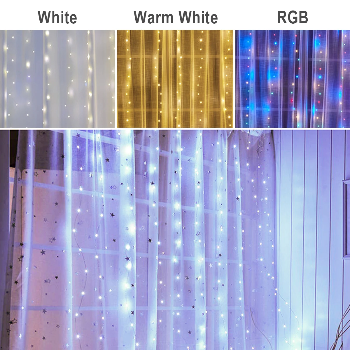 1x3m/2x3m/3x3m Fenster girlande LED-Schnur USB Power Vorhang Lichterketten Girlande RGB/warm/weiß Weihnachten Neujahr Party Dekor