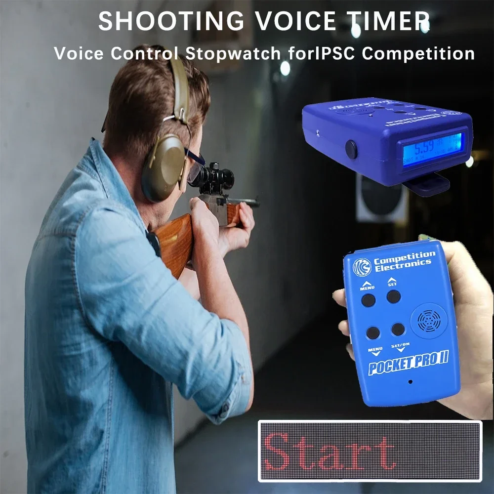 1 Stuks Shooting Timer Shot Timers Voor Vuurwapens Airsoft Stop Watch Steel Challenge Competitie Timer Meervoudig Schot Gebruik Met Zoemer