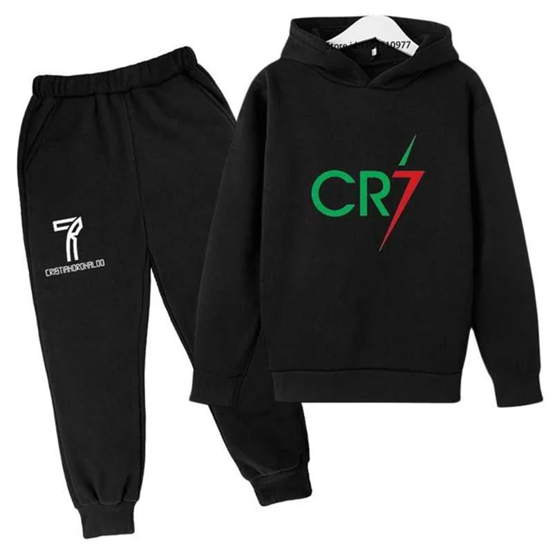 

Kids Autumn Spring Football Idol CR7 Casual Tracksuits Boys Girls Outfits 2pcs Pullover Hoodie+Pants Suits Children Clothes Sets