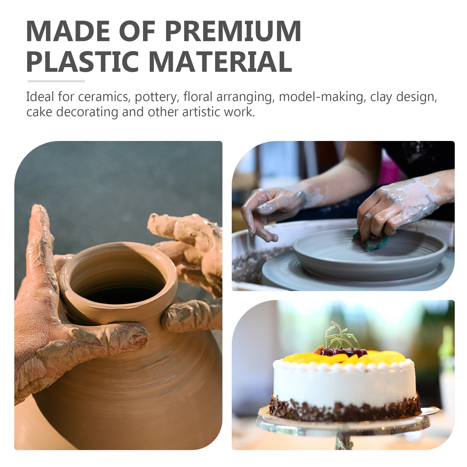 

Premium Plastic Turntable For Pottery Sculpture Tool Durable Thickened Wheel Plate 360 Degree Rotating Smooth Swivel Plate
