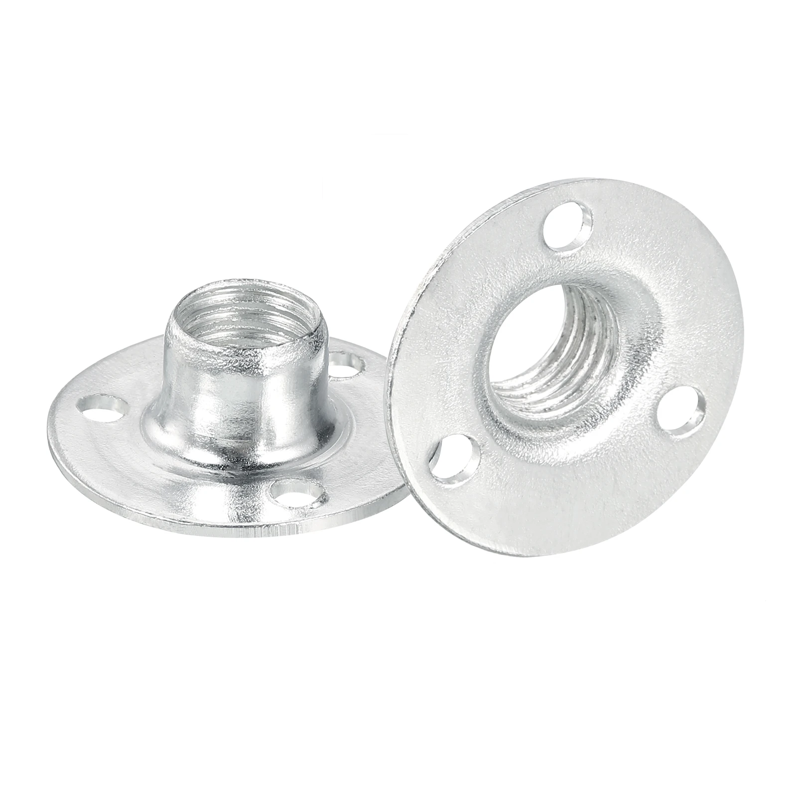 12/24Pcs M6 M8 M10 Brad Hole Tee Nut Carbon Steel Round Base Screw-in T-Nuts Furniture Hardware Flange Female Thread Insert Nuts