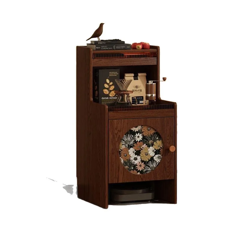 All solid wood shelves, household sweeping robots, storage cabinets, multi-functional simple lockers next to small