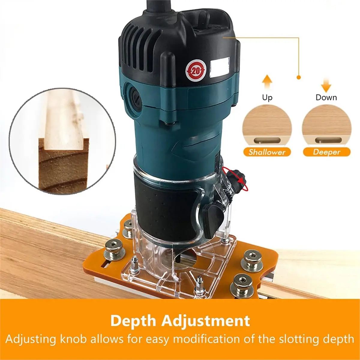 【WSFS】 Wood Router Slotting Locator-Edge Trimmer, Milling Curve Cutting Tool with Accurate Slotted Base,High Precise Bracket