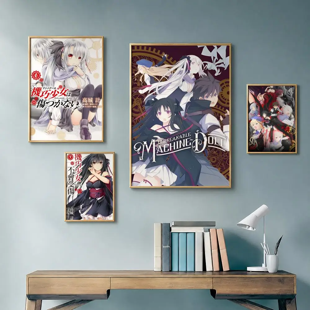 Mecha Anime U-Unbreakable Machine-DollS Poster Vintage Retro Anime Poster Stickers Peel and Stick Wall Art Home Decor