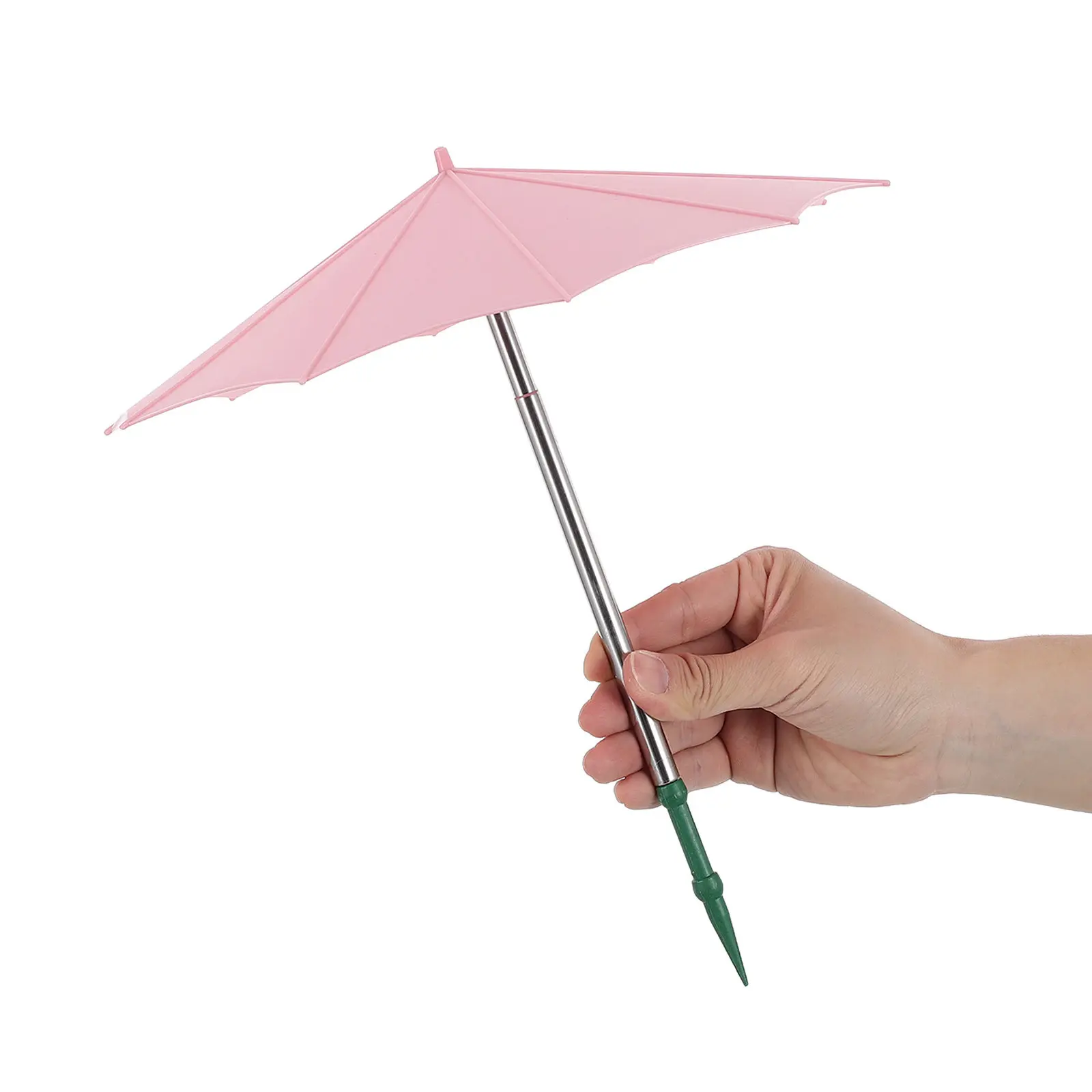 Pink Adjustable Plant Umbrella Outdoor Plants Retractable Ground Stake Portable Garden Patio Flower Pots Multi Succulent