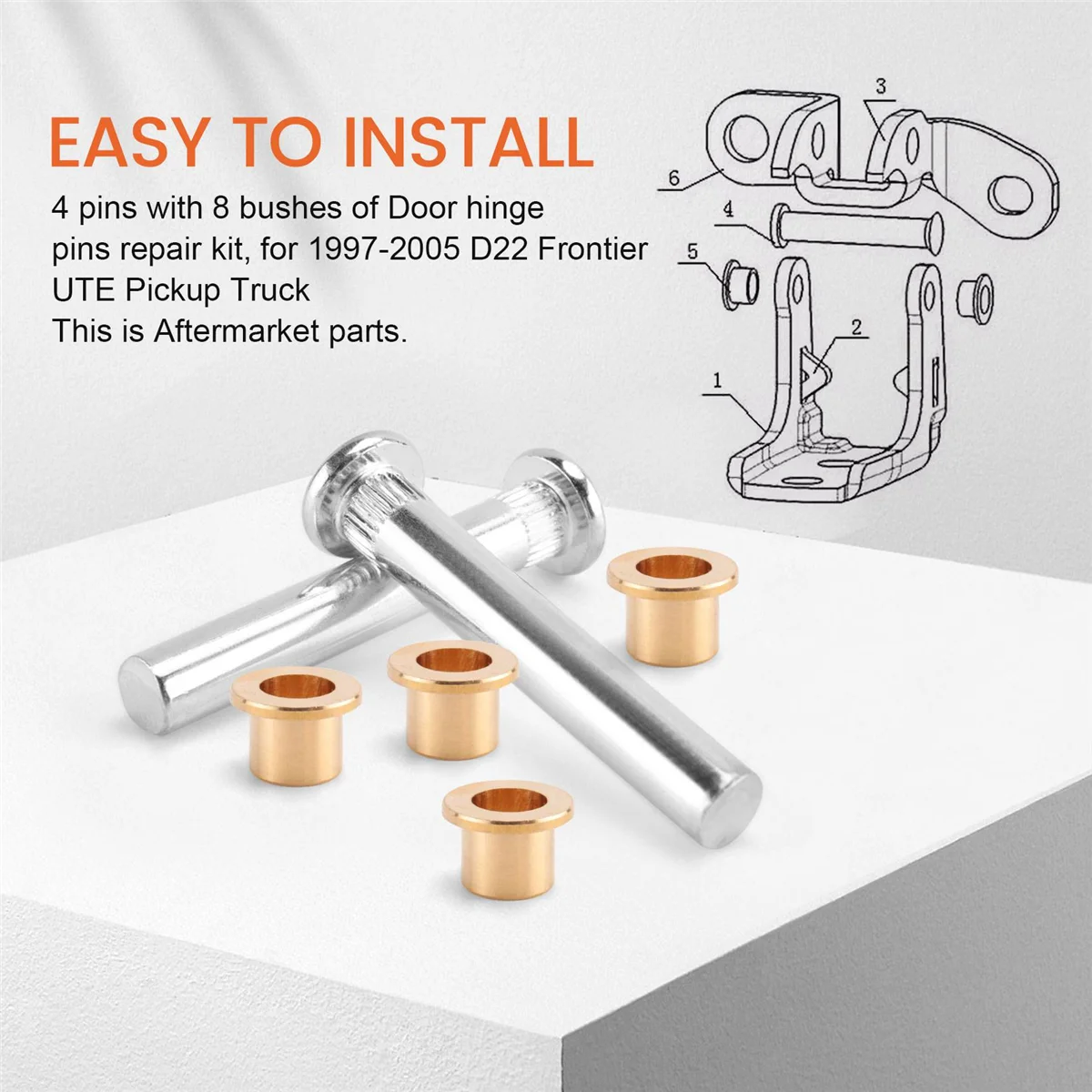 مسمار مفصل الباب وعدة جلبة ، أمامية لنيسان صوفي