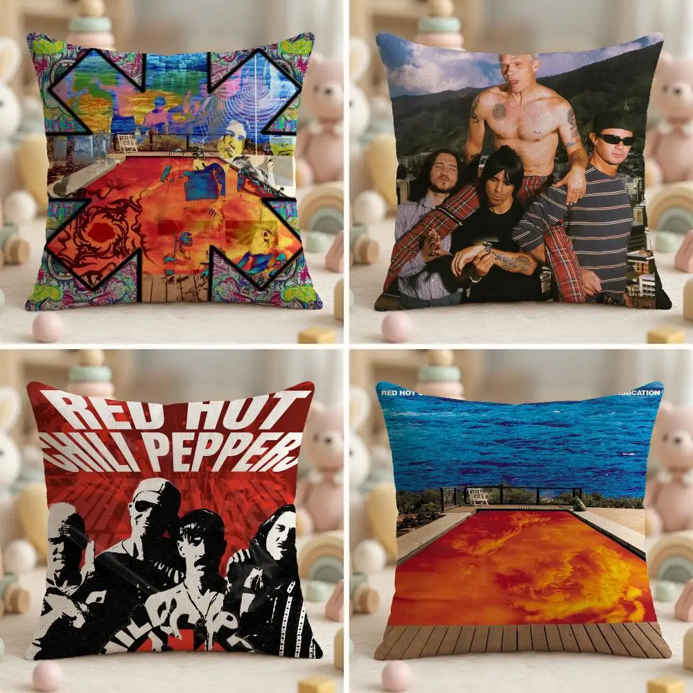 Red Hot C-Chili Pepper Iconic Cushion Cover Soft Plush Fabric Double-Sided Printed Pillowcase for All Seasons Home Decor