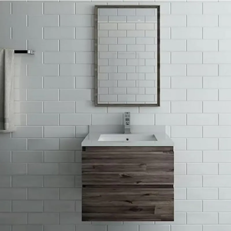 

Wall Vanity Smart Wood Two Drawer Cabinets Bathroom Vanity Set